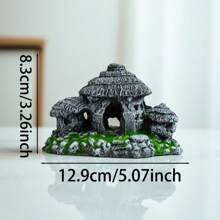 鱼缸装饰摆件-水泥草屋 - 彩色 - 查看 5