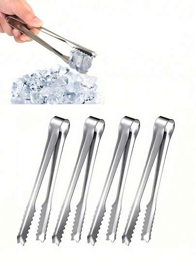 1pc/3pcs/6pcs Cute Heart Shaped Mini Clips, Stainless Steel Ice Cube Tongs, Sugar Cubes Clips, Suitable For Appetizers And Fruits, Ideal For Cafes, Tea Parties And Other Occasions