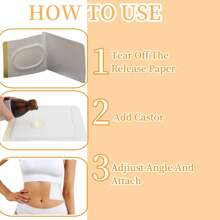 10 片自粘蓖麻油包蓖麻油贴片，一次性蓖麻油包蓖麻油垫，蓖麻油包蓖麻油压缩套装无需清洗 - 彩色 - 查看 5