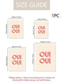 1 Póster de lienzo, Impresión de arte de pared de baño con cita francesa "Oui Oui", impresión de juego de palabras divertida, arte de pared humorístico para la sala de estar, decoración de pared para el dormitorio, decoración del hogar, sin marco