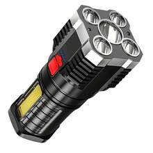 1pc LED Rechargeable Flashlight, Portable Long Lasting Super Bright Outdoor Multi-Function Work Light, Camping Accessories - Black - View 11