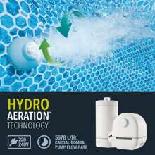 Intex Depuradora de cartucho para piscina, filtración 5.678 l/h, cartucho reemplazable tipo A, temporizador programable, Hydro Aeration, hasta 33.300 L, mantenimiento de agua en piscinas ✅ Entrega 24/48h a España (península)