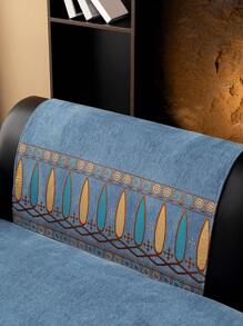 1 件几何图案雪尼尔沙发套，波西米亚风格现代沙发套，宠物友好，适合客厅、卧室、办公室、所有季节 - 藍色 - 查看 8