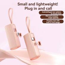 Mini carregador portátil de 5000 mAh compatível com 16/15/14/13/12/11/XR/XS/X/8/7/6, com certificação MFi, ultracompacto, 20 W, PD, carregamento rápido, bateria pequena e fofa
