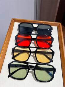 10pcs Aviator Style Men's Eyeglasses, Fashion High-End Outdoor Casual Party Glasses For Summer Beach Vacation,Outdoor,Travel - 彩色 - 查看 3