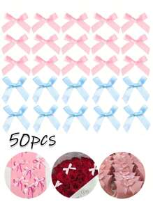 50pcs Baby Gender Reveal Party Decorations Bows, DIY Candy Boxes & Gift Boxes Decor - Multicolor - View 5