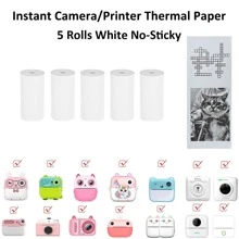 Rolos de Papel Adesivo de Etiqueta Colorido Autocolante Mini Impressora Térmica - Papel de Impressão de Fotos de 57mm de Largura para Phomemo/Memoking M02/T02/M04AS, Scrapbook/Notas de Texto/Designs de Adesivos Artesanais