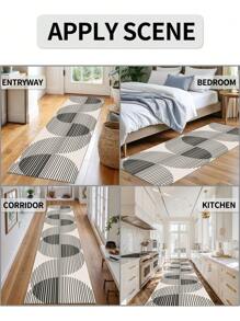 1 pieza Alfombra de pasillo estilo minimalista moderno color gris, de terciopelo cristalino, 1000 g/㎡, rectangular, antideslizante lavable, decoración del hogar, adecuada para sala de estar, cocina, comedor, oficina, todas las estaciones