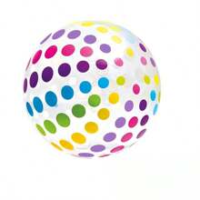 1 pieza Pelota de playa inflable de PVC de 40 cm, juguete de globo de agua con diseño de puntos coloridos - Multicolor - Ver 4