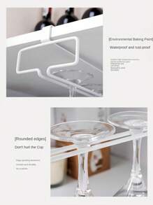 1 pieza Soporte colgante creativo para copas de vino, estante portavasos de metal para almacenamiento de copas sin necesidad de taladrar