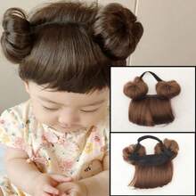 1 PC Of Children's Wig Braided Bangs Children's Fake Bangs Headband Cute Children's Wig