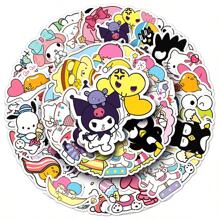 Sanrio 50 piezas Pegatinas surtidas de Sanrio, dibujos animados lindos, a prueba de agua, decorativas para papelería
