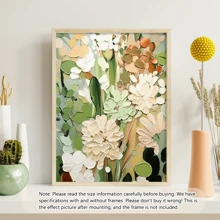 1 szt. Nowoczesny Boho Współczesny Abstrakcyjny Kwiatowy Płótno Ścienne Sztuka, Kwiatowy Obraz Olejny, Zielony Botaniczny Dekor Ścienny Do Salonu, Z Ramą Lub Bez, Wystrój Apartamentu W Akademiku, Prezenty Do Dekoracji Ścian W Hotelu, Domu, Salonie, Sypialni, Łazience I Biurze