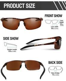 DUCO Mens Sports Polarized  UV Protection  For Men 8177s - Brown Frame Brown Lens - View 3