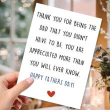 1pc Humorous Stepdad Father'S Day & Birthday Greeting Card, "Thank You For Being The Dad You Didn't Have To Be" - Appreciation Gift With Envelope, Mixed Color Paper, Stepdaughter Stepson Gift|Playful Message|Paper Envelope, Stepdad Gifts - Multicolor - View 8