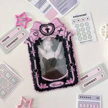 Kpop Photocard Holder With Keychain Y2K Kawaii Bow Lace Photo Card Sleeves ID Badge Holder Card Protector,School Supplies,Back To School - View 9