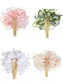 10/20PCS Lace Ribbons And Silver Bell Party Wands, Party Gifts, Ribbon Wands, Wedding Decorations, Magic Fairy Wands
