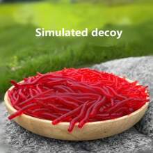 100pcs Soft Fishing Lures, Artificial Worms & Red Worms Fishing Baits, Outdoor Seaside Fishing Baits, Fishing Accessories