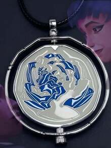 Collar con colgante de rosa azul linda para Ekko y Jinx Powder, joya única como regalo para mujeres y niñas, fans de Jinx y Ekko