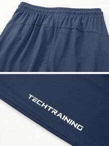 1pc Men's Sports Jogger Pants, Casual Outdoor Drawstring Waist Trousers, Suitable For Spring And Summer - Blue - View 7