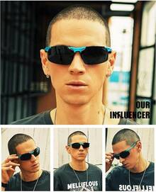 DUCO Mens Sports Polarized  UV Protection  For Men 8177s - Blue Frame Gray Lens - View 2