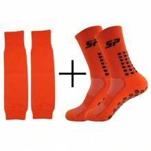 2 Pairs Sports Leg Sleeves And Socks, Moisture Wicking Breathable For Men And Women, Suitable Size 38-46 - Multicolor - View 10