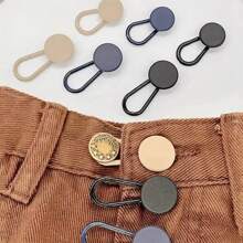 6/12pcs Universal Waist Belt Extender, Seamless Detachable Jeans Button Extender, Adjustable Elastic Waist Belt Buckle, Casual Streetwear Style, Plastic Material, Suitable For Commuting, College Life, Outdoor Activities