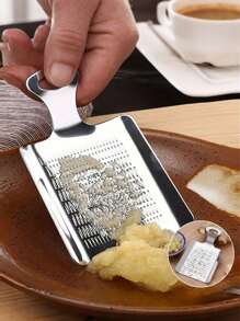 1 pieza Rallador de ajo y jengibre de acero inoxidable, rallador de ajo y jengibre de acero inoxidable, prensa de ajo manual de cocina, rallador de ajo multifuncional, accesorios de cocina para preparación de alimentos, utensilios de cocina.