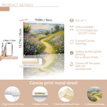 1幅复古莫奈风格花园帆布墙画，风景海报，是万圣节、单身派对和周年纪念的理想之选，复古风格，可选择带框或不带框，适用于房间装饰、家居装饰、大学宿舍公寓装饰，也是酒店、家庭、客厅、卧室、浴室和办公室墙面装饰的礼品。 - 彩色 - 查看 18