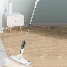 用于地板清洁的喷雾拖把、带 1 个可洗垫的喷雾拖把、适合硬木地板的喷雾拖把、家庭使用、带可更换超细纤维拖把的洒水拖把、家庭清洁工具 - 白色 - 查看 5