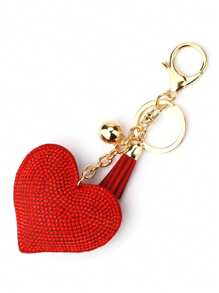 1 Stück wunderschöner Strass-Herzen-förmiger einfarbiger Dekorations-Schlüsselanhänger für Handy, kleine und leichte Modemetall-Taschenpendants, Reiseaccessoirs mit Metallaufhängehaken, Autoschlüsselanhänger, dekorative Geschenke für Mutter, Familie, Freunde, Geburtstag, Feiertage, Handy-Anhänger