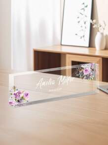Placa de mesa personalizada, placa de acrílico para mesa, placa de acrílico para professor, placa de acrílico personalizada com nome, decoração de escritório, presente personalizado para mesa (aniversário, formatura), multifuncional, antimofo, decorativa, reutilizável, requintada, moderna, de alta qualidade, colorida, personalizada, exclusiva, presente ideal para ele, decoração para sala de estar, estilo escandinavo, presente para professor - Multicolorido - Ver 8