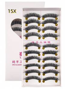 New Arrival Taiwan Classic Red Lash 10-Pairs Natural Thick False Eyelashes, Best Selling, Suitable For Family Gatherings, Parties, Students, High Cost-Performance