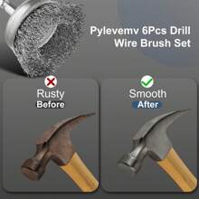 6 Packs ProMaster Drill Wire Brushes, 1/4" Hex Shank, Carbon Steel, Rust Removal & Polishing, Efficient For DIY, Mechanics, Homeowners