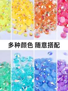 Flat Back Resin Rhinestones 2mm 3mm 4mm 5mm 6mm Non-Hotfix Jelly Rhinestones For DIY Handcraft, Glass, Shoes Decoration - Multicolor - View 2