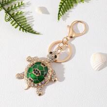 New Colorful Oil Drop Turtle Keychain Bag Pendant Wealth & Longevity Turtle Key Chain Small Gift Wholesale Animal Party Zinc Alloy Accessory, Spring - One Size - View 2