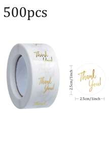 500 张/卷透明铝箔感谢贴纸、面包店和礼品盒信封标签自粘贴纸