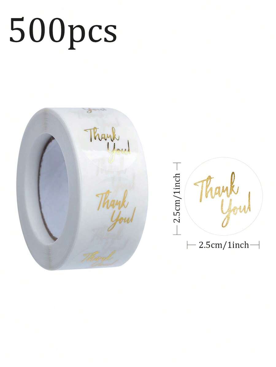 500 张/卷透明铝箔感谢贴纸、面包店和礼品盒信封标签自粘贴纸
