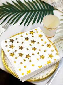 20 件铝箔星形图案一次性派对餐巾