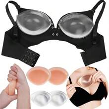 2 PCS [Bra Inserts] Invisible Anti-Convex 1 Pair Silicone Bra Inserts - Push-Up Enhancer Pads For Women, Reusable & Washable, Smooth Surface, Lingerie Accessories,Super Soft Breast Pads, Bra Push Up Cleavage Enhancer Pads, Non-Slip Sticky Breast Push Up Pads Enhancer Summer Cooling,Beach,Travel