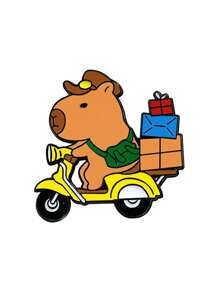 水豚胸针可爱卡通动漫水豚徽章个性背包男女配饰装饰别针扣适合日常节日聚会等场合佩戴饰品配饰送朋友 - 卡其色 - 查看 12