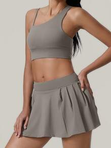 MASKERT Ensemble femme printemps et été, ensemble de sport, ensemble de yoga, débardeur, jupe, pantalon, ensemble de fitness, ensemble de sport, ensemble de tennis, exercice, loisirs à la maison, confortable et respectueux de la peau