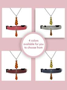 2 件主人与宠物配套套装，时尚领带和项圈，适合猫/狗，男女通用项链，适合日常佩戴、节日和派对 - 領帶項鍊 - 查看 3