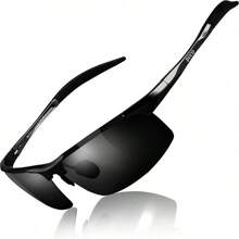 DUCO Mens Sports Polarized  UV Protection  For Men 8177s - A Black Frame Gray Lens - View 1