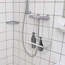 Hanging Shower Organizer, Bathroom Shower Organizer Basket, Shower Caddy Hanging, Over Door Shower Rack With Hooks, Deepened Design Shower Shelf, Space Aluminum - White - View 11