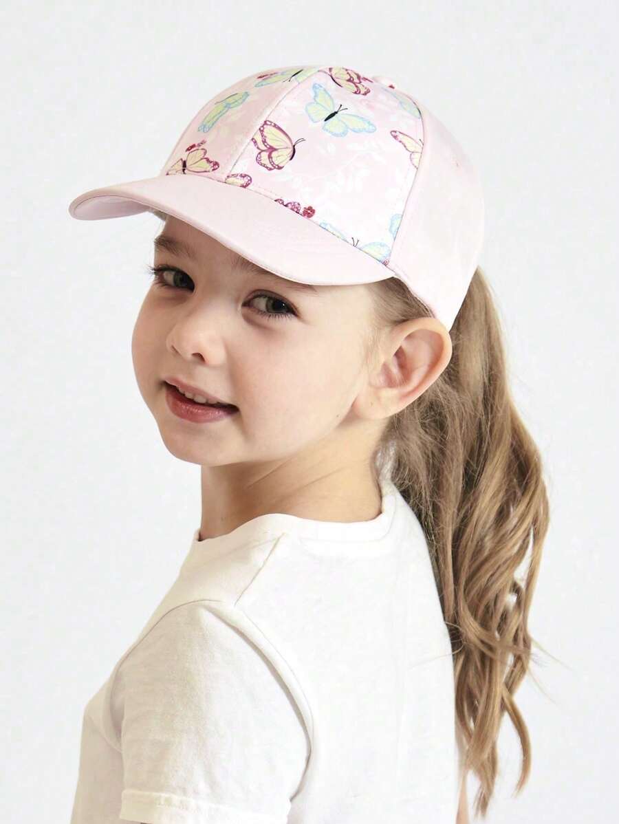 1pc Kids' Plain Casual Stylish High Ponytail Sun Protective Visor Baseball Cap