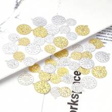 50pcs/100pcs/Pack Vintage Brass Female Head Pendants, Gold Round Shape Retro Style Charms For Necklace Bracelet DIY Jewelry Accessories