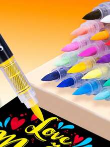 GuangNa 168 Colors Acrylic Paint Marker Set, Direct Liquid Ink, Soft Brush Tip Art Drawing Pens For Fabric, Canvas, Rock, Glass, Wood, Paper, DIY Crafts, School And Art Supplies