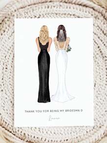 1pc- Custom Bridesmaid Thank You Cards, Personalized Custom Name Bridesmaid Thank You Cards, Customizable Wedding Thank You Cards, You Can Pick Multiple Pattern Greeting Cards, You Will Be My Bridesmaid, Custom Printed Bridesmaid Cards, Thank You Cards, Birthday Gift Cards, Wedding Cards, Uncommon Items, Gift Cards, Wedding Party Gifts,Graphic Print