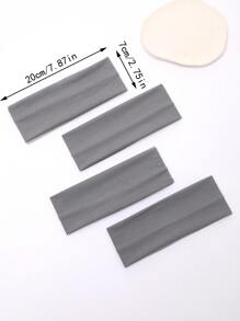 4pcs Unisex Non-Slip Sweat-Absorbent Elastic Yoga Headband, Soft Fabric, Fits Short & Long Hair, Width Approx 7.5cm(2.95in), Suitable For Yoga, Running, Fitness - Dark Grey - View 6